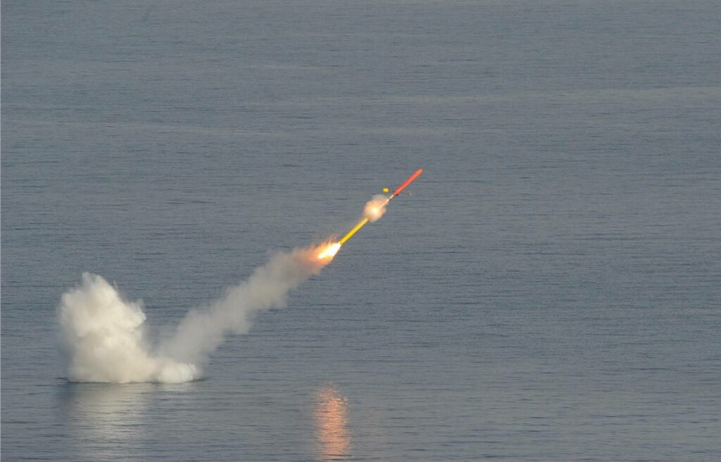 French Navy submarine cruise missile launch