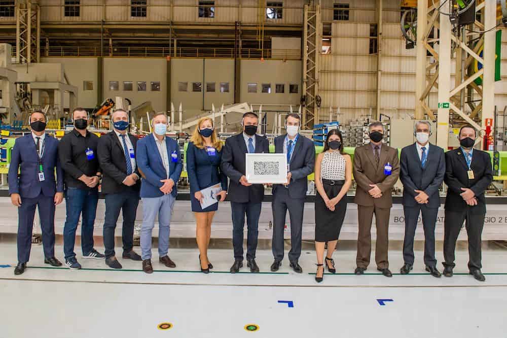 Ceremony at Embraer's Gavião Peixoto facility.