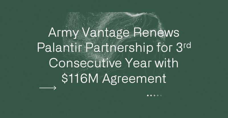 Army Vantage and Palantir