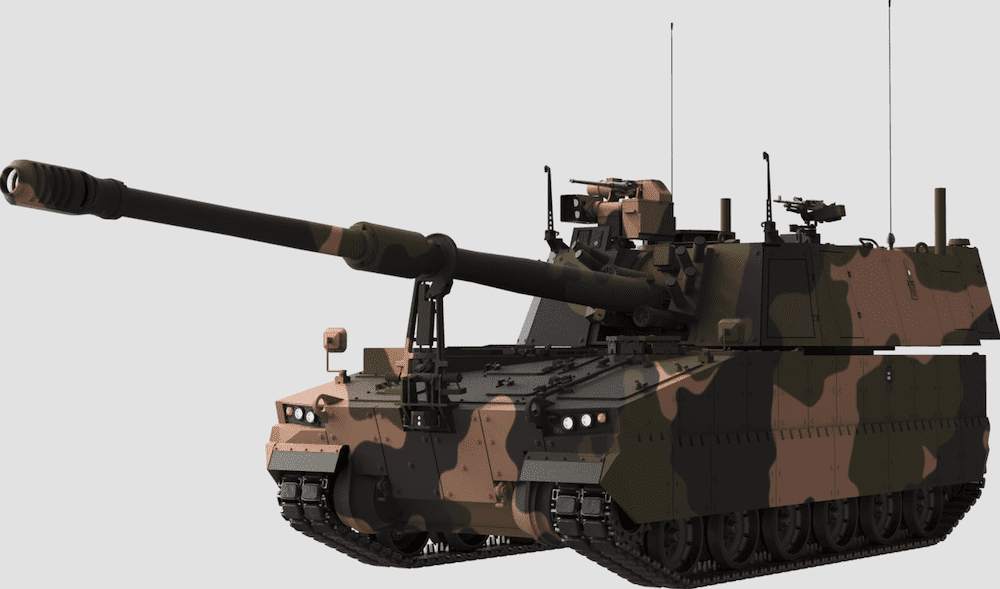 The AS9 Huntsman, the Australian version of the K9 self-propelled howitzer. Image courtesy of Hanwha Defense