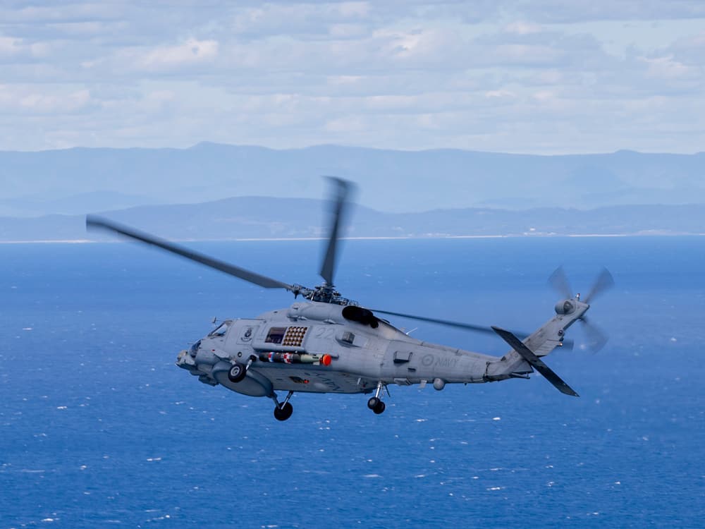 A Royal Australian Navy MH-60R Seahawk helicopter