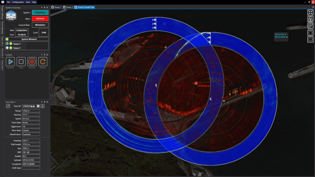 Networked Sentinel sonars displayed working together