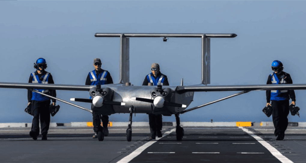 Drone Lands on Royal Navy Carrier at Sea