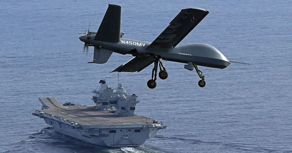 Short Takeoff/Landing UAS Demonstration on Aircraft Carrier