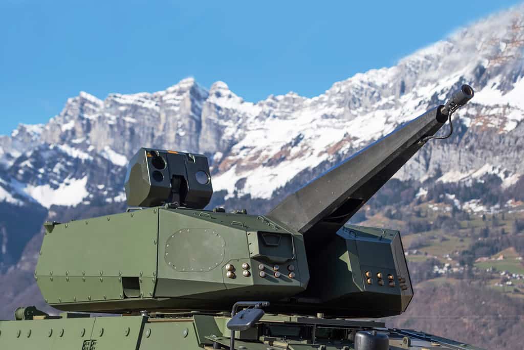 Rheinmetall Air Defense System Installed on Wheeled Armored Vehicle