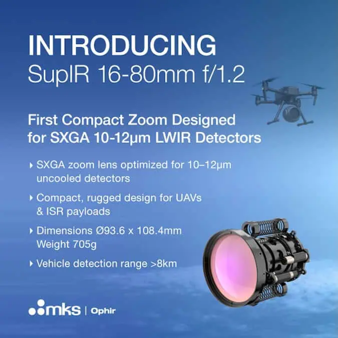 MKS-Ophir Launches Rugged Continuous Zoom Lens for Defense & ISR Missions