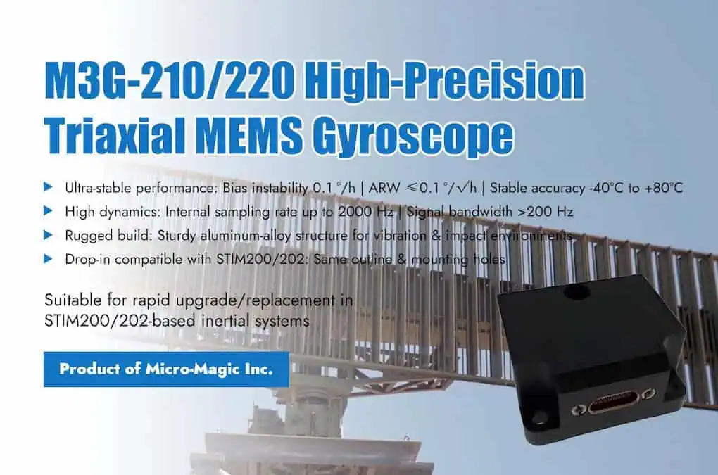 Micro Magic Launches M3G 210 220 Triaxial MEMS Gyroscope for Inertial Measurement