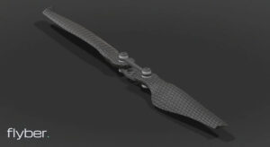 Hélices de fibra de carbono para drones da Flyber