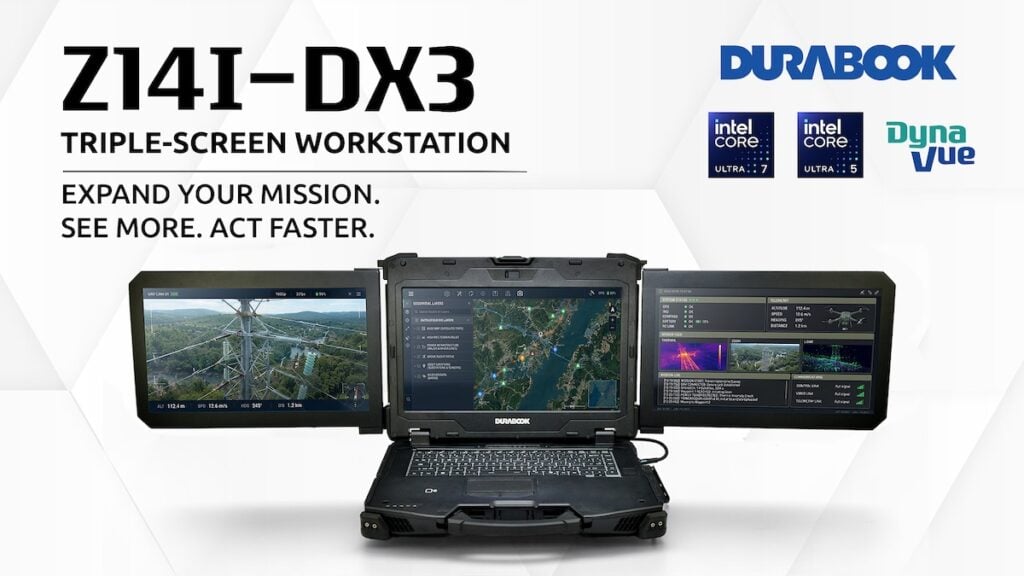 Triple-Display Rugged Laptop for Field Operations Unveiled