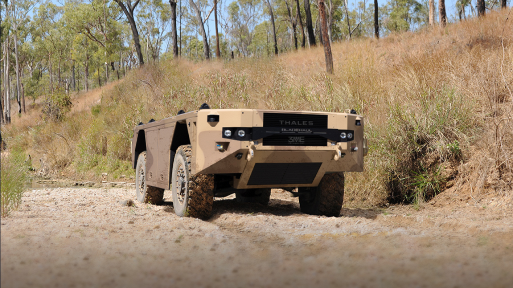 Ten-Tonne Hybrid UGV Adapts Bushmaster Mobility for Autonomous Logistics